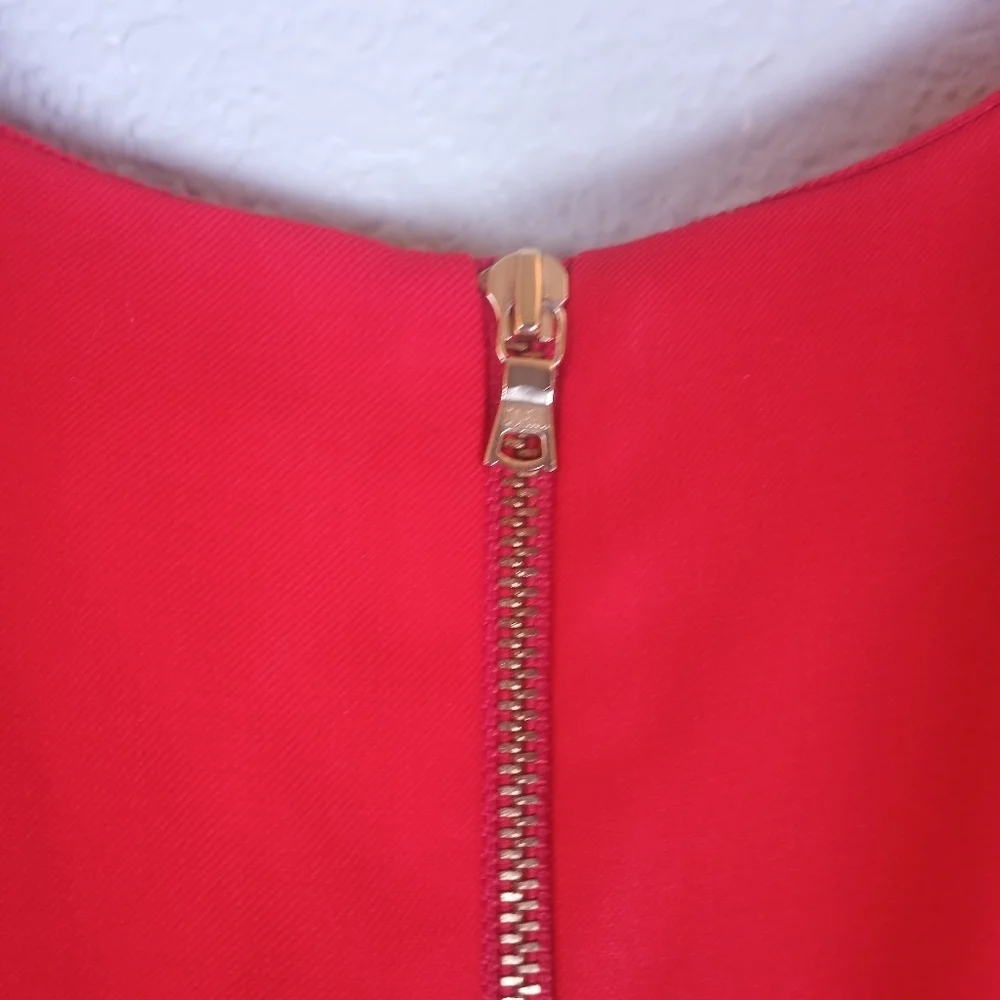 J Crew Flutter Cap Sleeve Classic Red Mid Length Minimalist CBK Sheath Dress 12